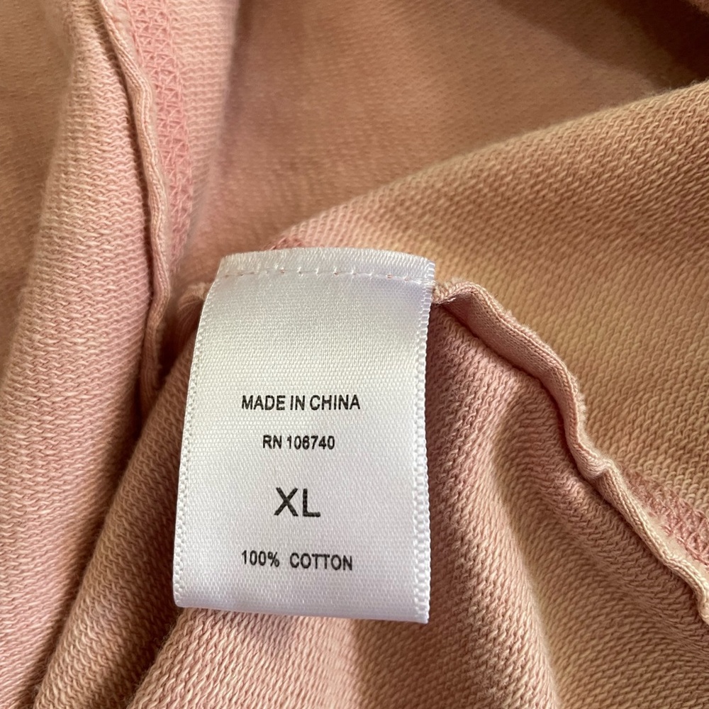 NorthStyle dusty pink stone wash open front knit sleeves moto style jacket XL - Picture 8 of 9